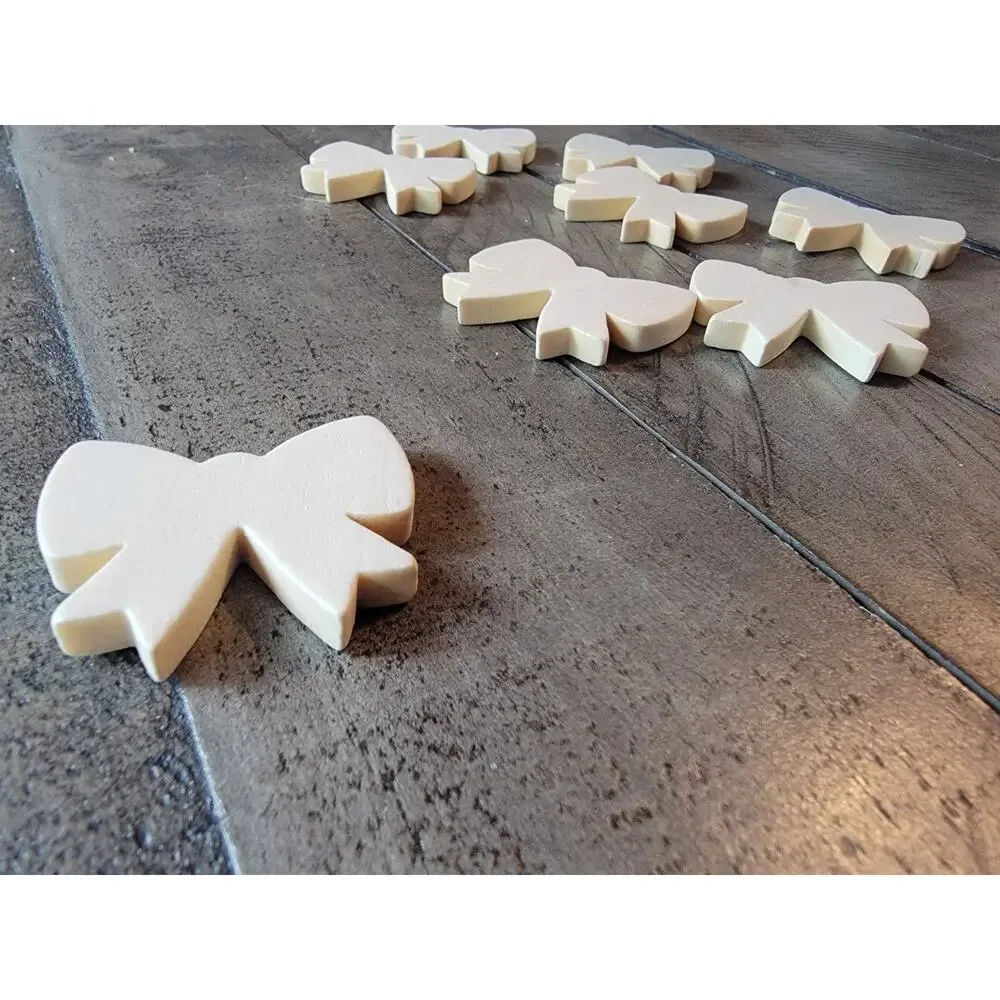 Wooden Unfinished Mini Bow Cutouts Set Of 8 Baby Shower Cheer Bow Embelishment